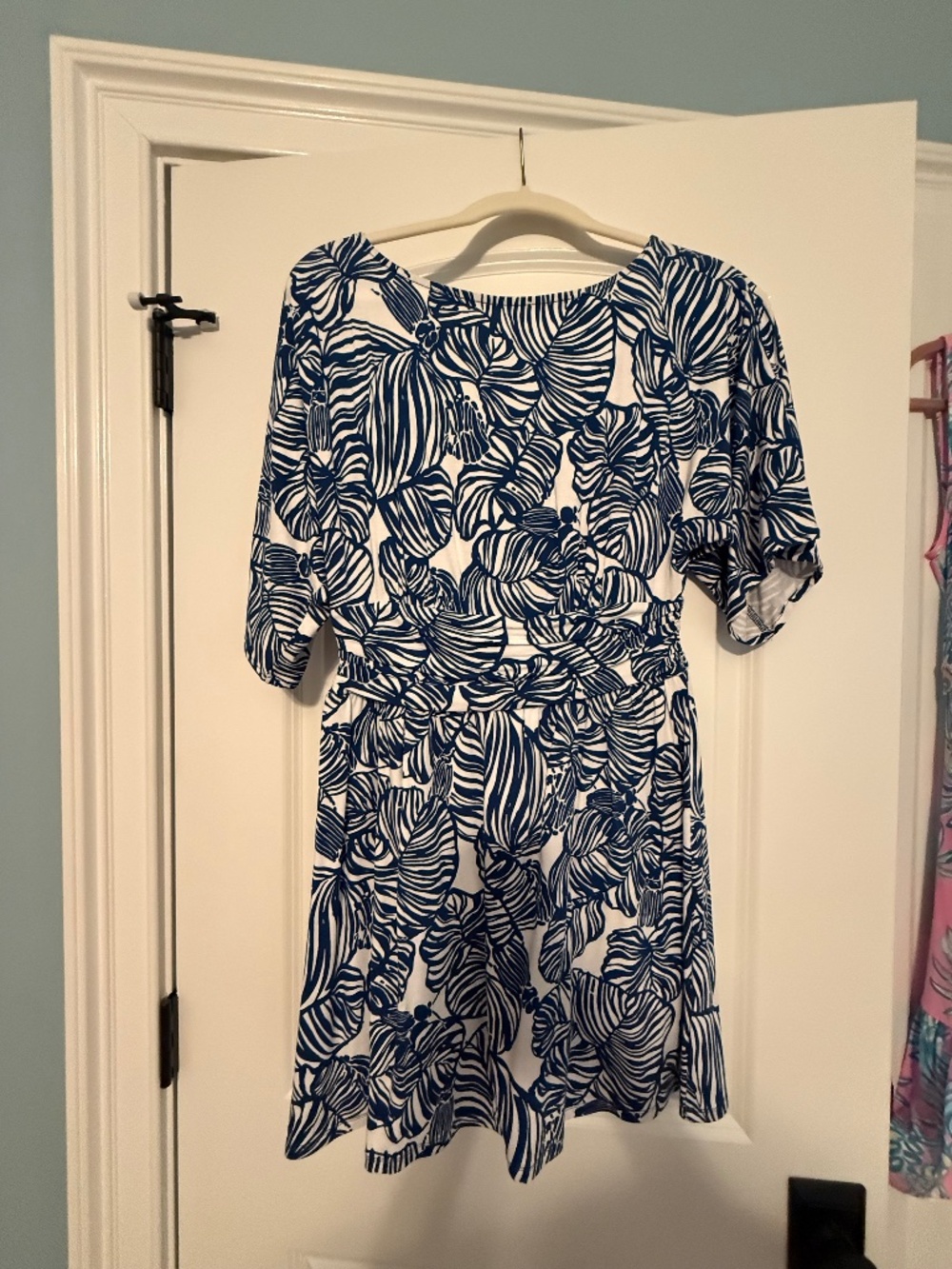 NWT Lilly Pulitzer Parigi Boat Neck Romper Aegean Navy Beach Path Size Small